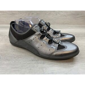 ECCO Biom Lite Women's Sneakers Metallic Silver Pewter Leather 12 Walking Shoes